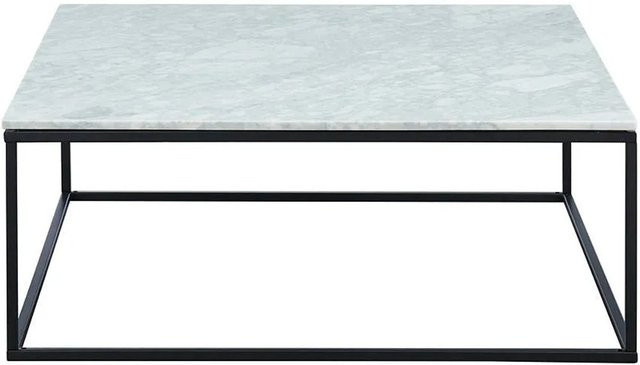 Couchtisch Aretha von Vente-unique in Schwarz-Weiß mit Marmor-Design und Metallgestell, rechteckig, Breite: 90 cm - Bild 1
