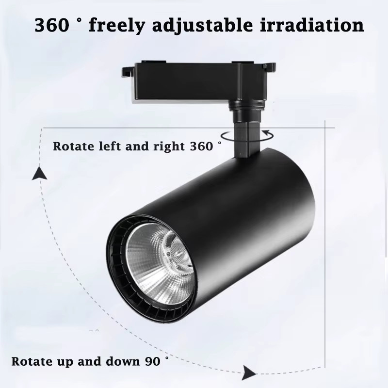 CANMEIJIA LED-Schienenstrahler 20W Dreifarbig für Schienensysteme, Deckenleuchte in Schwarz und Weiß zur Innenbeleuchtung im Wohnzimmer - Bild 2