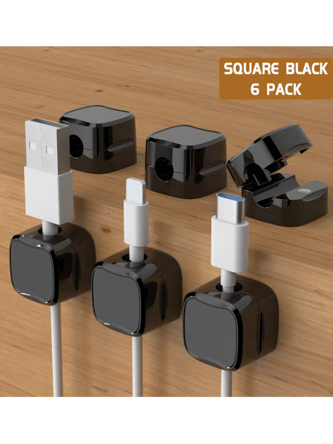 AKABEILA Magnetischer Kabelclip Kabelhalter in Schwarz als selbstklebender Drahtorganisator für Zuhause und Büro - Bild 3