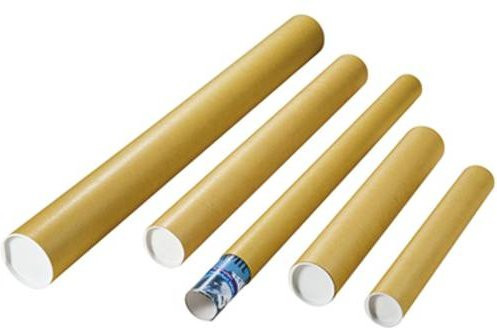 Colompac Versandrohr aus braunem Wellpappe mit Endkappen, Durchmesser: 8 cm, Länge: 50 cm - Bild 1