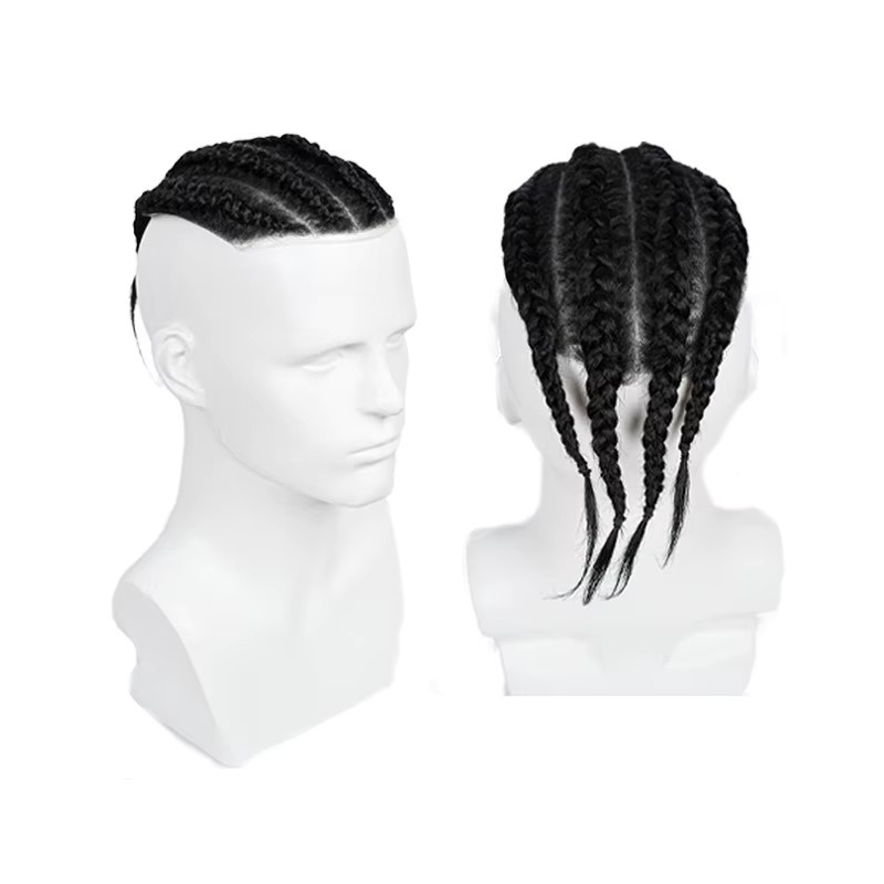 GloTress Dirty Braid Haarteil, afrikanische Zopfperücke aus Echthaar, Herren - Bild 2