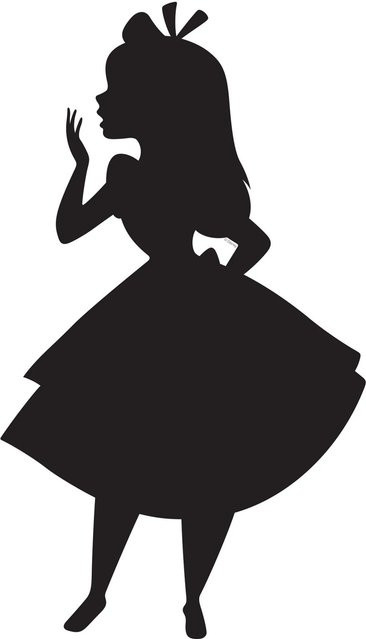 Komar Wandbild Alice Silhouette in Schwarz, B: 30 cm, H: 40 cm - Bild 1