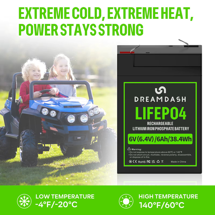 DREAMDASH LiFePO4 Batterie mit integriertem BMS, wiederaufladbare Lithium-Eisenphosphat-Batterie in Schwarz für Wohnmobile, Golfcarts, Solaranlagen und Boote - Bild 2