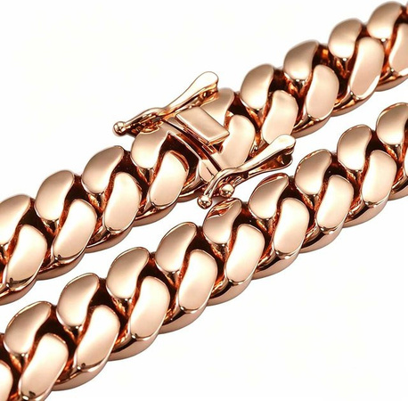ESKEEM Kubanische Halskette, Messing, Roségold-Plattiert, Unisex