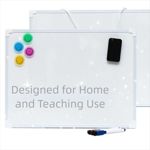 Doppelseitige Whiteboard Wandtafel in Weiß mit 3 Markern und 4 Magneten, B/H: 40,64 x 30,48 cm - Bild 1