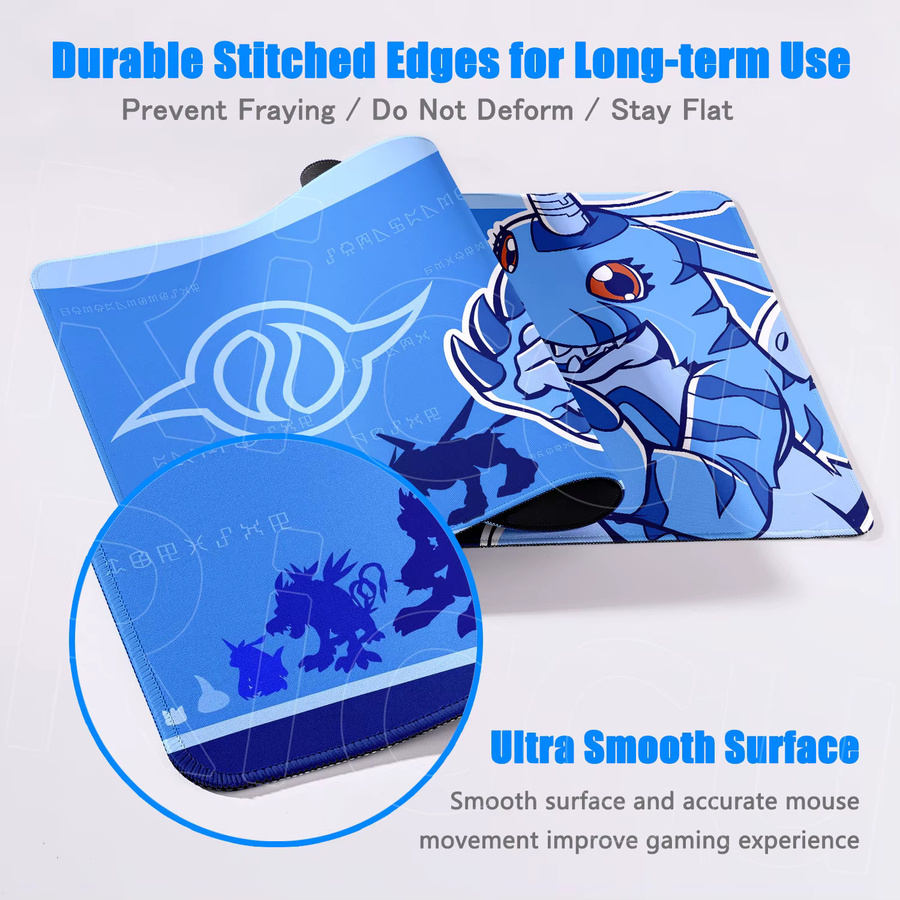 Japan Anime Mousepad Gabumon Design, Blau, B/T: 90 x 40 cm - Bild 2