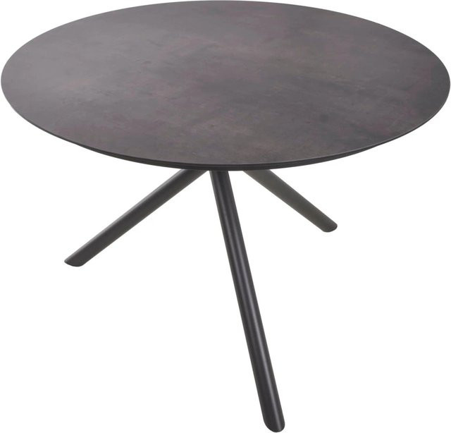 DELUKE Gartentisch HEINZ Rund, Grau, B/T/H: 110 x 110 x 75 cm, wetterfester Outdoor-Tisch aus Aluminium und HPL-Laminat - Bild 1