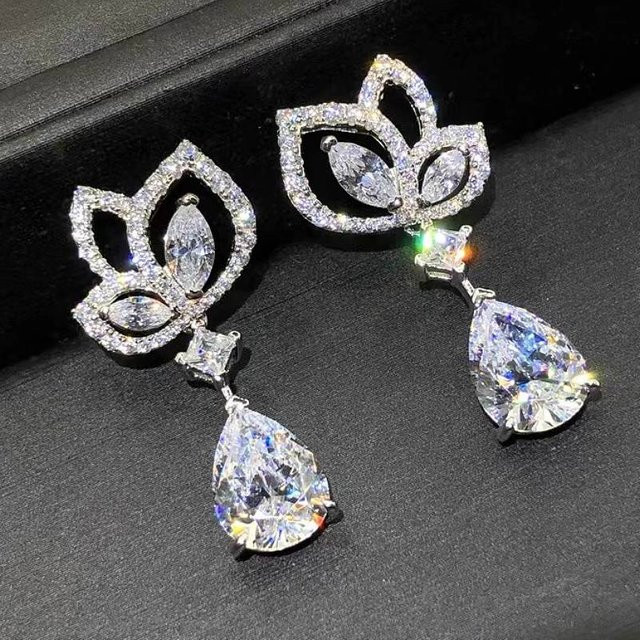 Huitan Ohrringe, Blumen-Design, Silber, Damen - Bild 1