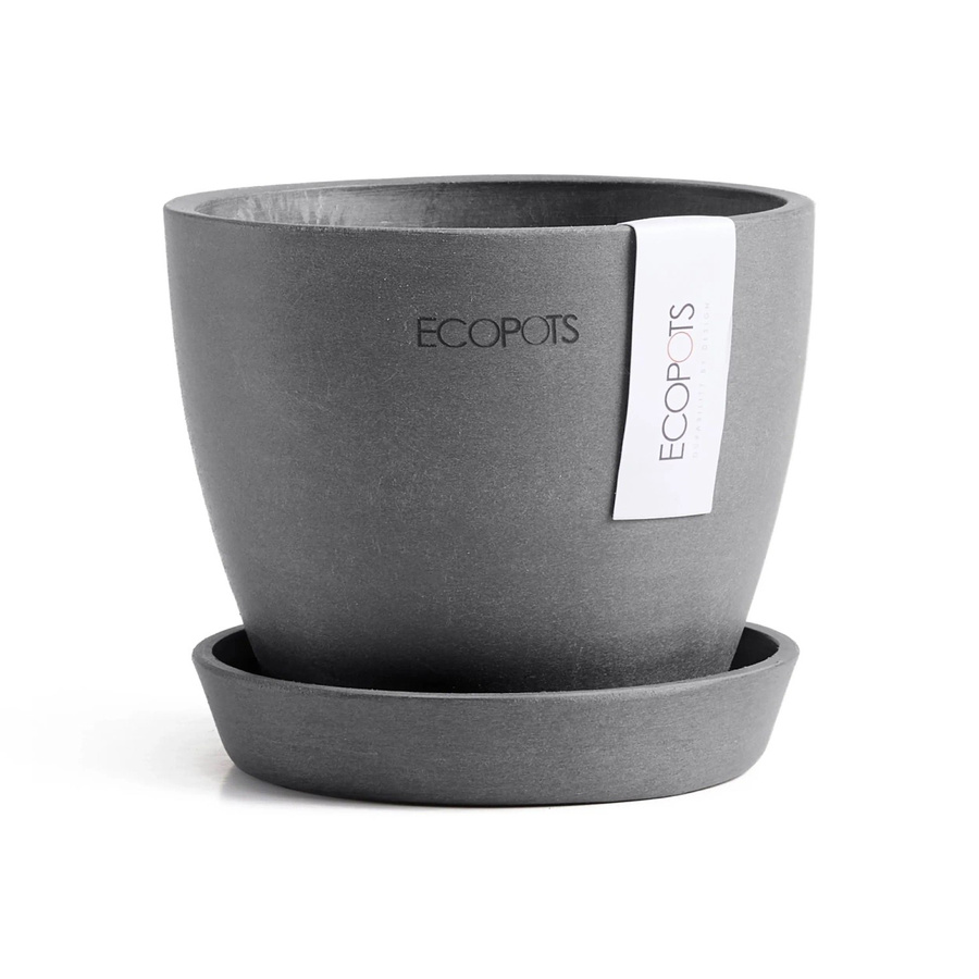 Ecopots Pflanztopf Antwerp Mini Grau B: 11,5 cm, T: 10,1 cm, H: 10,1 cm - Bild 2