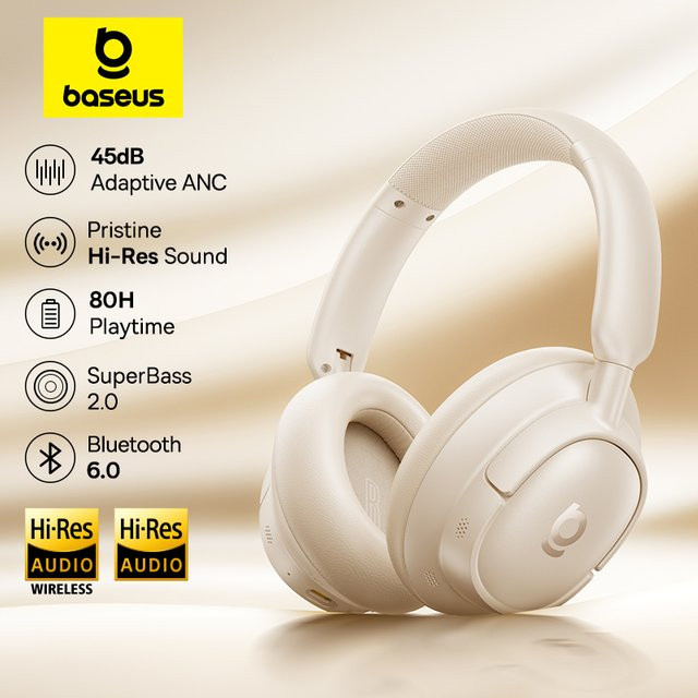Baseus Bass EH10 NC Bluetooth 6.0 Over-Ear Kopfhörer mit aktiver Geräuschunterdrückung 45dB und Spatial Audio - Bild 1