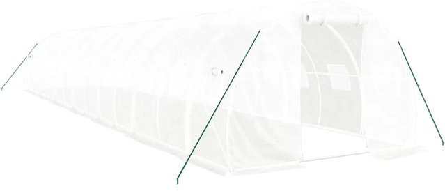 Furnicato Gewächshaus mit Stahlrahmen in Weiß, Fläche: 42 m², B/T/H: 14 x 3 x 2 m - Bild 1