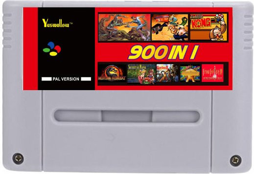 SUMMER FLASH 900 in 1 SFC-Speicherkarte mit 8 GB TF-Karte für Nintendo SNES und SFC-Spielekonsolen in Grau - Bild 1