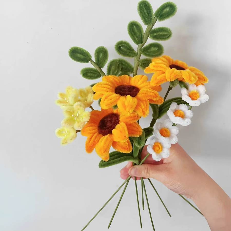 DIY-Handwerkszubehör Set zur Herstellung künstlicher Sonnenblumensträuße in Gelb - Bild 2