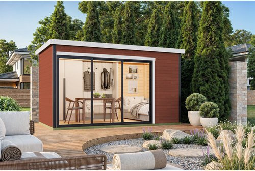 Lasita Gartenhaus Austin in Schwedenrot, B/H/T: 439,6 x 239,4 x 259,6 cm - Bild 1