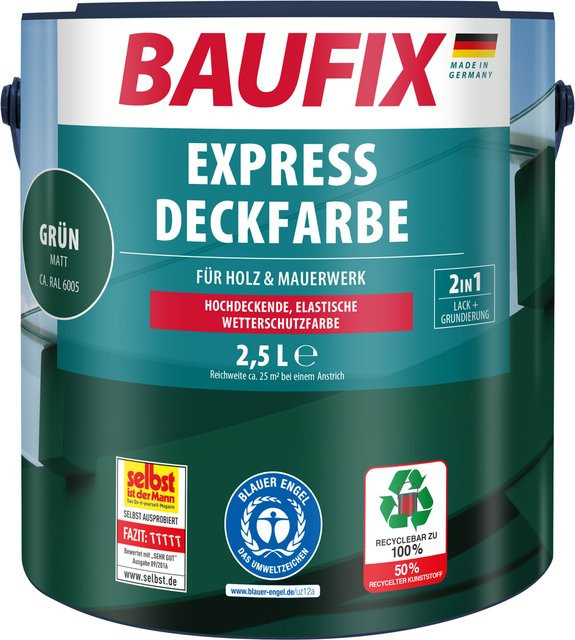 Baufix Express Deckfarbe Holz grün matt 2,5 l - Bild 1