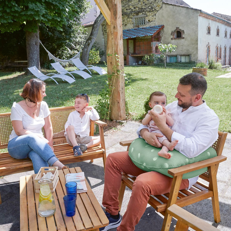 Babymoov Stillkissen 2 in 1 B-Love Crescent mit Mikroperlen-Füllung und 2 Organic-Bezügen in Wind Green - Bild 6