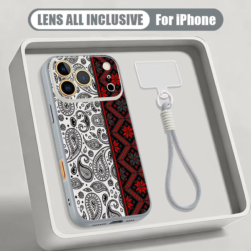 MOESOE Magnetische Handyhülle mit Vintage Totem-Muster und Lanyard für iPhone 17 Pro Max 16 15 14 13 Pro Max, MagSafe kompatibel, grün/mehrfarbig - Bild 1