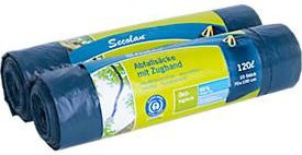 Secolan Müllsäcke mit Zugband, 120 Liter, Blau und Schwarz, 100 Stück - Bild 1