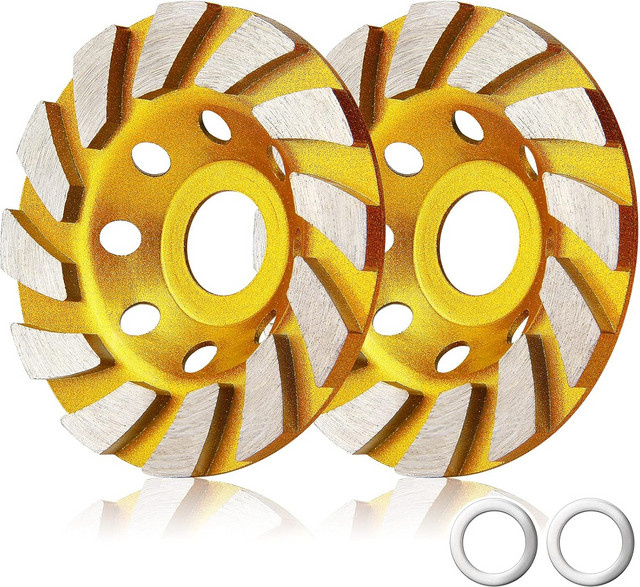 SI FANG Beton-Turbo-Diamant-Schleifscheibe mit 12 Segmenten in Gold, Durchmesser: 100 mm - Bild 1