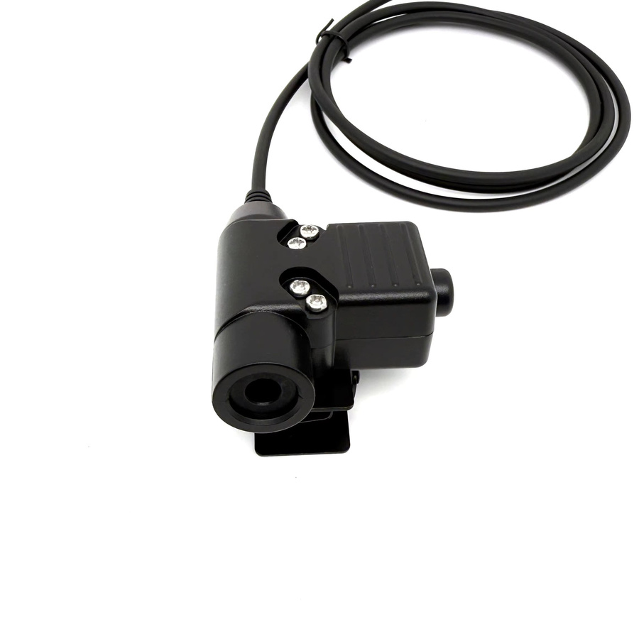 Baofeng U94 PTT Taktisches Headset mit Knopf für 2-Pin Funkgeräte in Schwarz - Bild 2