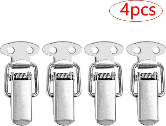 HUXUAN 4er-Set Vintage Mini-Schlösser aus Edelstahl in Silber mit Ente-Mund-Schnalle für Geschenkkisten und Koffer - Bild 1