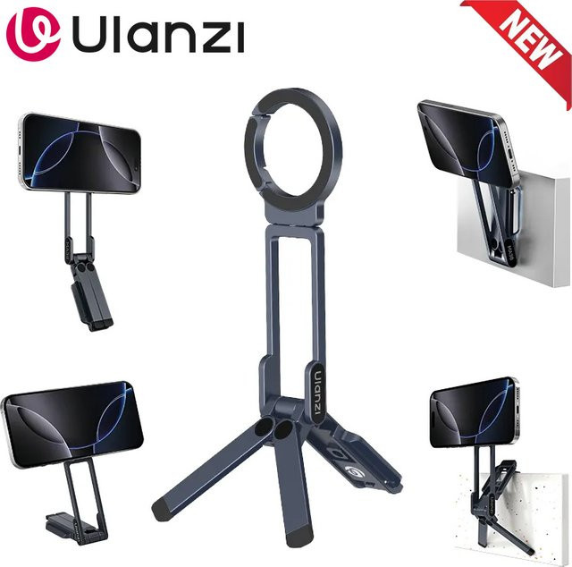 Ulanzi MA38 Selfie Stick Handyständer mit doppeltem Magnet für Samsung Xiaomi Huawei iPhone Vivo in Schwarz - Bild 1