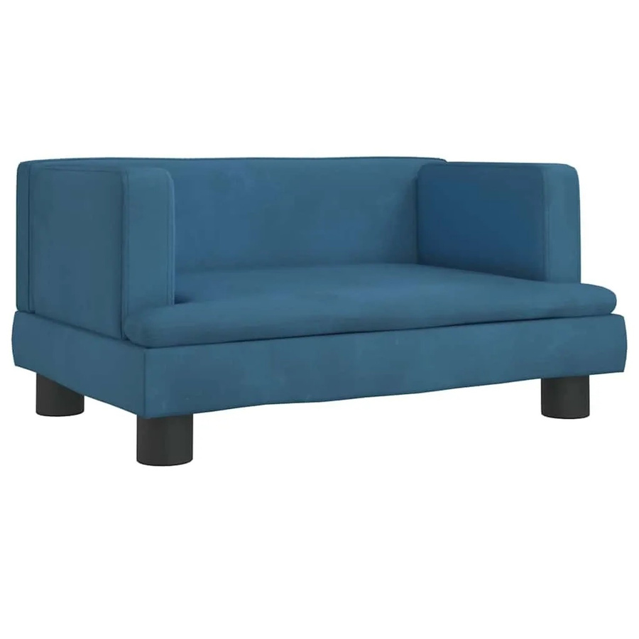 vidaXL Hundebett aus Samt in Blau, B/T/H: 60 x 40 x 30 cm - Bild 2