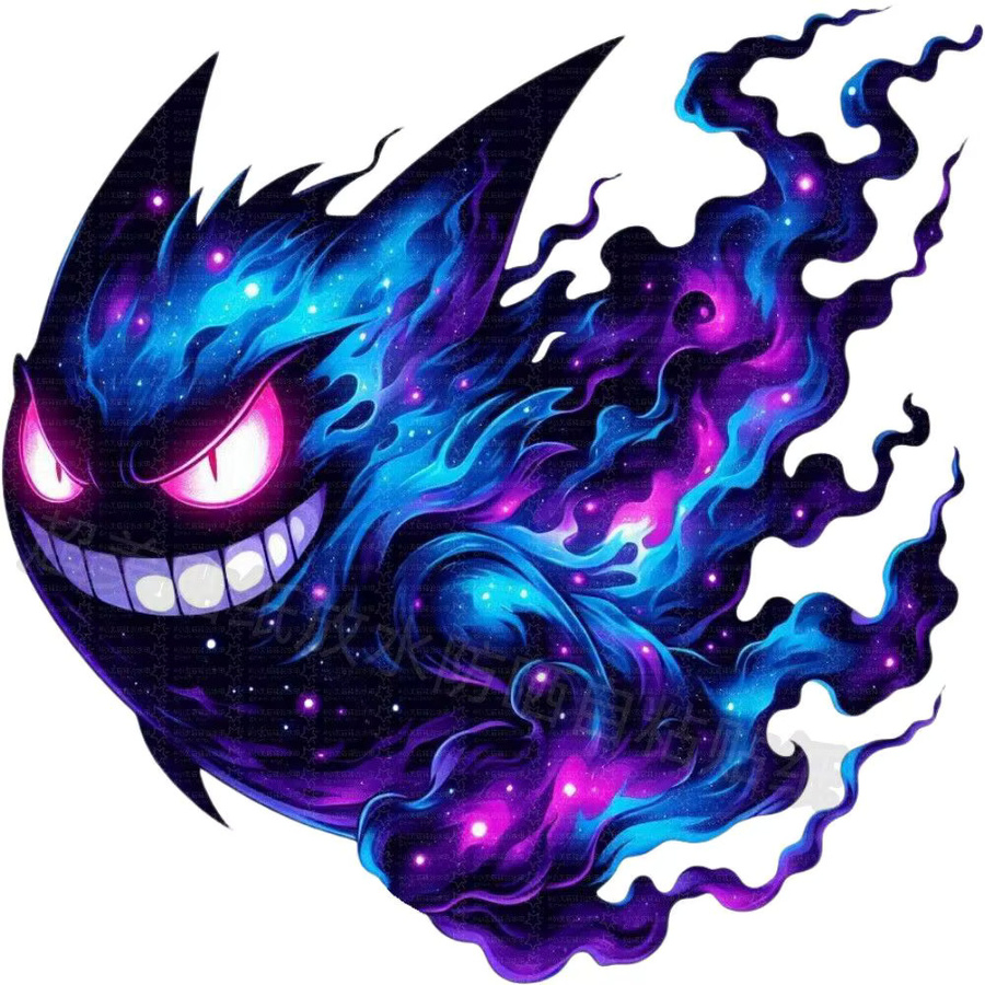 Bandai Pokemon Gengar Galaxy Flame wasserdichter selbstklebender Autoaufkleber zur Wanddekoration - Bild 2