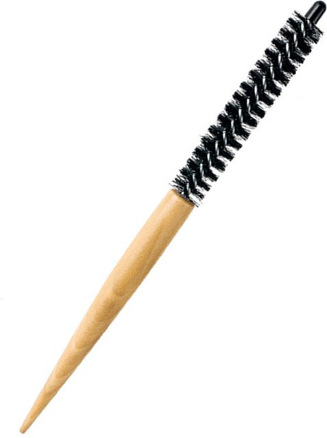 Mini runde Haarbürste mit Holzgriff, Unisex - Bild 1