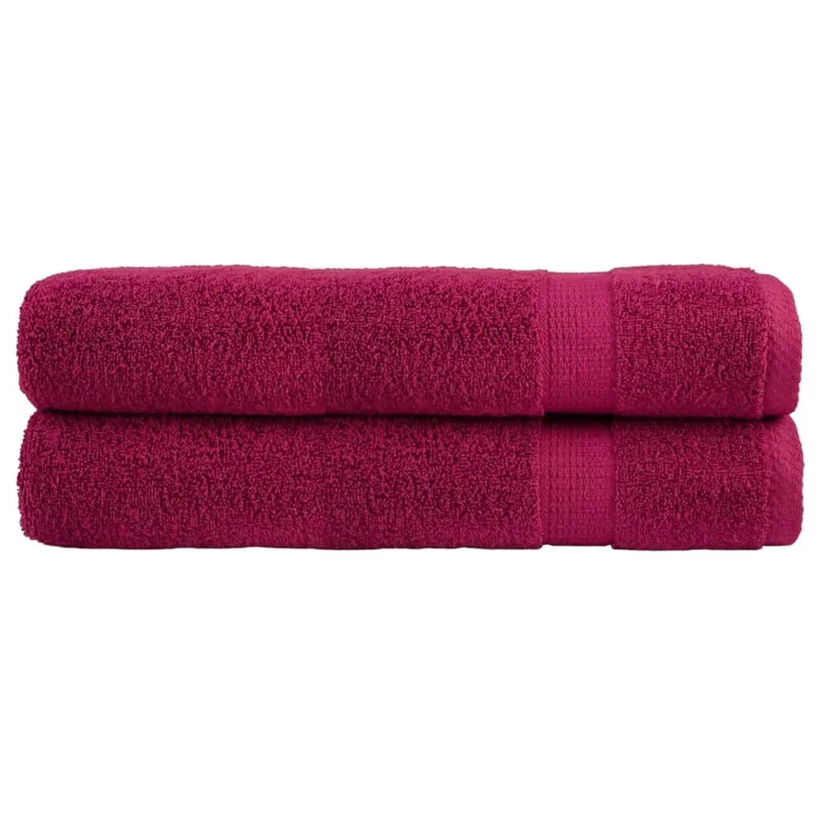 vidaXL Premium Handtücher Set aus Baumwolle in Rot, 2 Stück, 600 g/m2, Breite: 100 cm, Länge: 200 cm - Bild 2