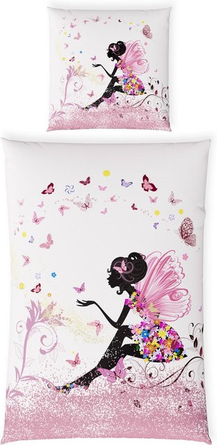 Hornisch HeimTex Kinderbettwäsche Glow aus Baumwolle Renforce in Weiß mit Grafikdesign - Bild 1