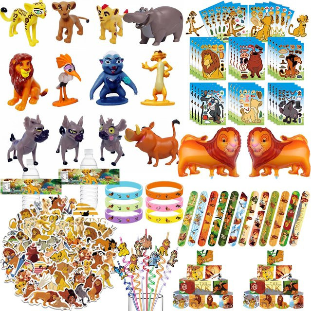 Simba Mitbringsel, Tier-Löwenmasken, Aufkleber, Schlüsselanhänger, Strohhalme, Slap-Armbänder, Geschenktüten - Bild 1