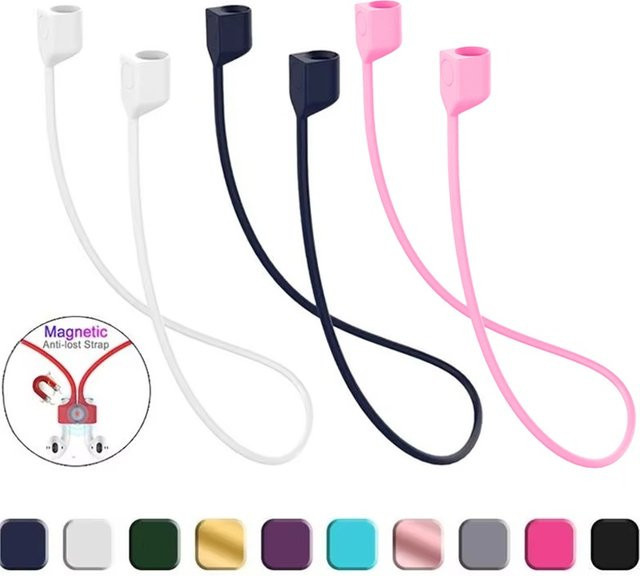 Silikon Nackengurt für Apple AirPods Pro 1 und 2 in Grün mit magnetischer Bluetooth-Kordel für Sport und Fitness - Bild 1
