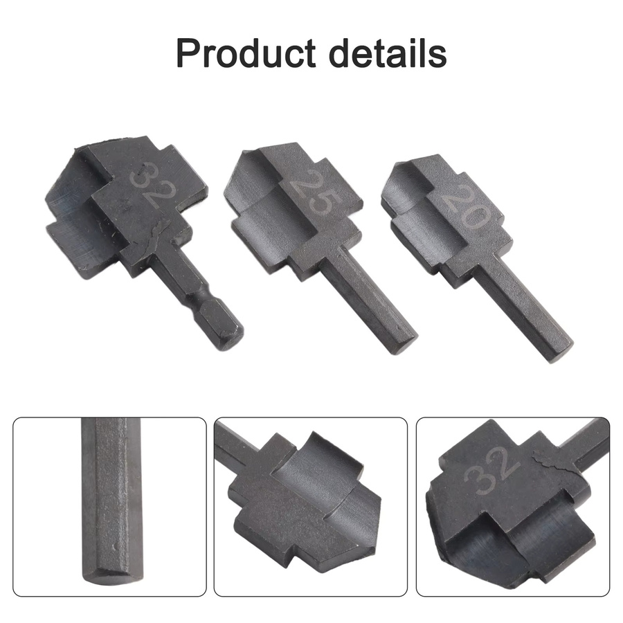 Vibratite 3er-Set PPR Stufenbohrer für Wasserrohr-Expansion und Klempner-Reparaturen mit Hexagon-Schaft, Durchmesser: 20 mm, 25 mm, 32 mm, Schaft: 6,35 mm - Bild 2