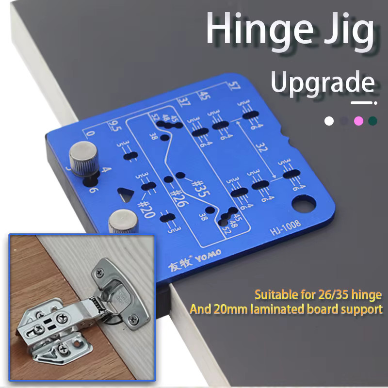 YOMO 35-mm-Scharnier-Bohrlehre-Set aus Aluminiumlegierung zur Bohrführung für verdeckte Scharniere - Bild 5