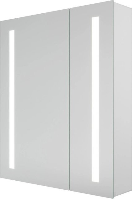 Aquabatos Bad Spiegelschrank mit LED-Beleuchtung, Antibeschlag und Steckdose, B/H: 60 x 70 cm - Bild 1