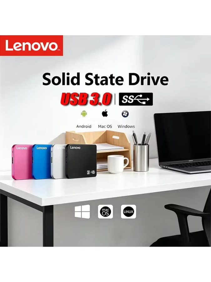 Lenovo Externes SSD Gehäuse USB 3.0 in Schwarz - Bild 4