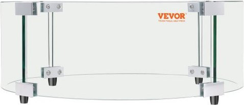 VEVOR Windschutz für Feuerschalen, Rundes Flammschutzglas aus gehärtetem Glas, Durchmesser: 74 cm, Dicke: 0,6 cm, Transparent, Zubehör für Gas- und Propanfeuerstellen für Außenbereich und Terrasse - Bild 1