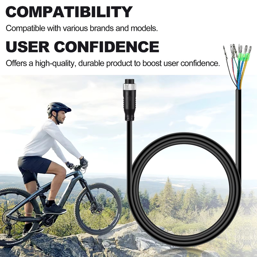 BAFANG EBIKE FAT Nabenmotorkabel in Schwarz, wasserdichtes Motorverlängerungskabel für BAFANG G062 G060 mit 10 Pins oder 11 Pins, 48 V, 750 W bis 1000 W, Länge: 60 cm oder 90 cm - Bild 3
