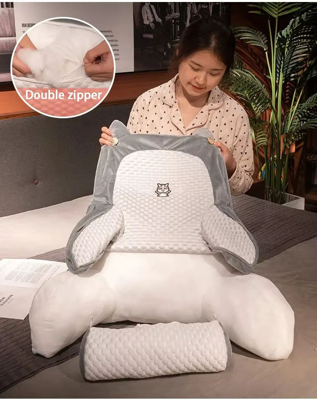 Willstar Dreieckiges Lesekissen in Orange, weiches Keilkissen als Rückenlehne für Bett und Sofa - Bild 3