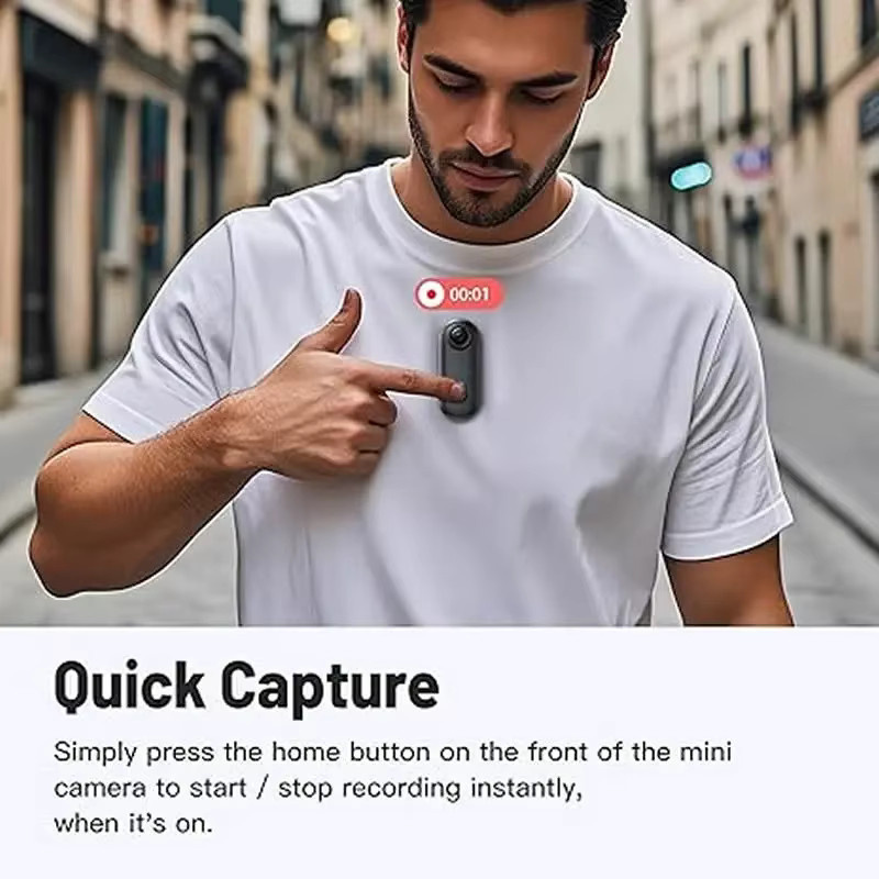 JETO FHD Mini-Körperkamera 1080P Action-Kamera in Weiß - Bild 5