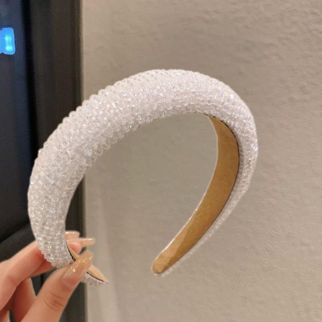 YULIN Haarreif Damen, Glitzernde Plastikperlen - Bild 1