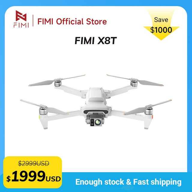 FIMI X8T Drohne mit Wärmebildkamera, Dreifach-Kamera-Gimbal, RokLink 5.0 20km Übertragung, KI-Super-Nachtvideo und 4K GPS Quadcopter - Bild 1