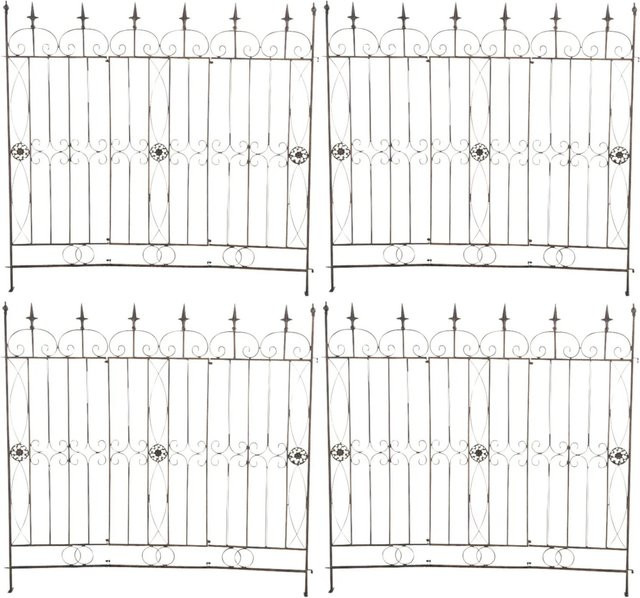 DELUKE Gartenzaun LINUS 4er Set Rankgitter aus Metall in Bronze, B: 124 cm, H: 116 cm, T: 1 cm - Bild 1
