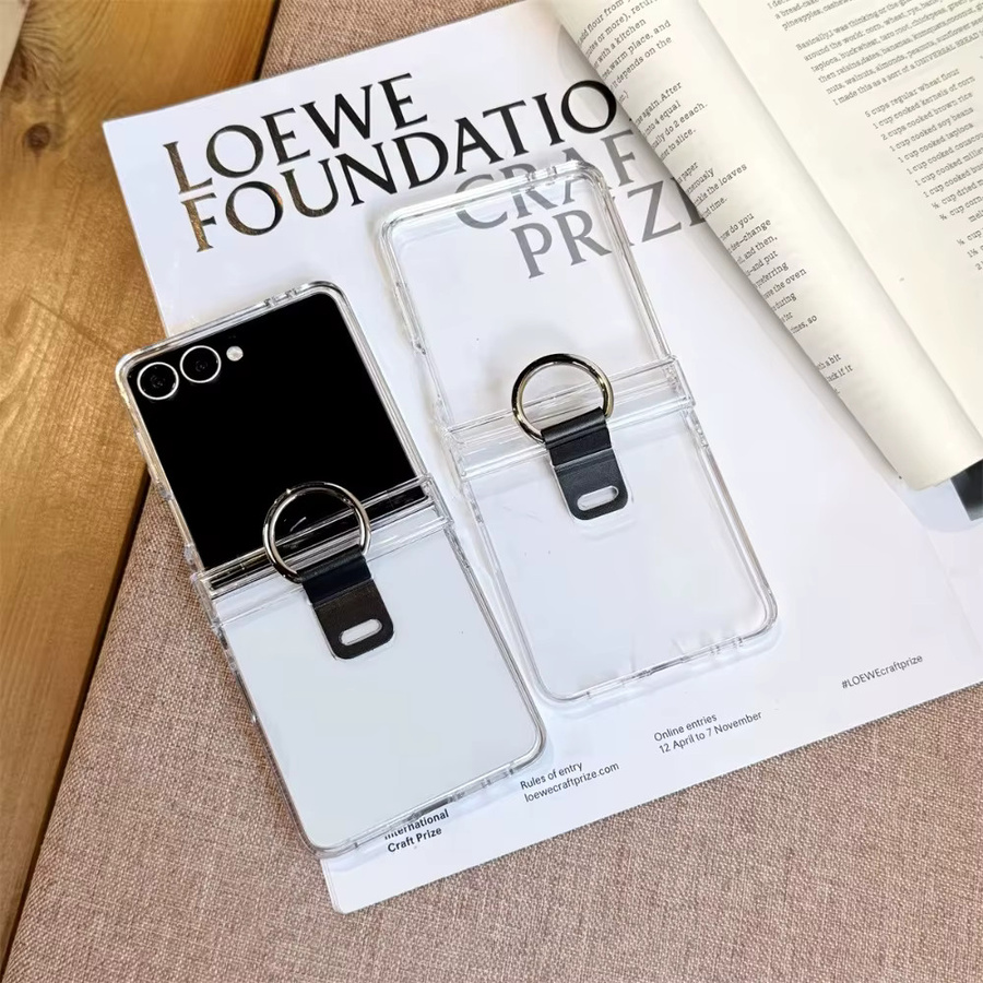 Transparente stoßfeste Handyhülle mit Ring und Scharnierschutz für Samsung Galaxy Z Flip 8 7 FE 6 5 4 3 - Bild 3