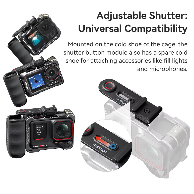 aMagisn Xplorer Grip Kit Combo für GoPro Hero 13 in Schwarz mit Metallrahmen und Kunststoff-Metall-Schnellspanner Zubehör - Bild 2