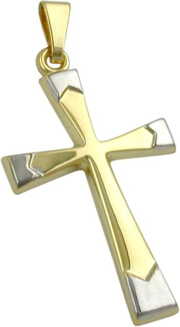Gallay Anhänger Kreuz, 375 Gold, Bicolor, 25x16mm, Unisex - Bild 1