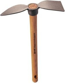 SHW Schmiedetechnik Rex-Häckchen mit Breitblatt und Herzblatt aus Holz in Braun, Stiel Länge: 40 cm - Bild 1
