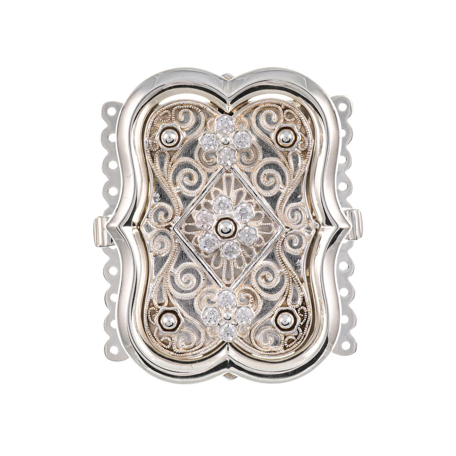 Goettgen Schliesse, 925 Silber, Weiss, Unisex - Bild 1