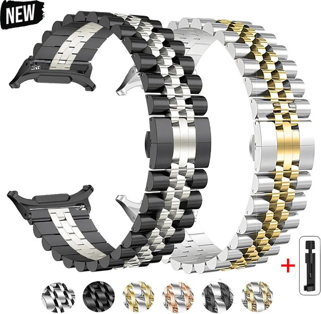 OAKCHARM Uhrenarmband Edelstahl, Silber, Unisex, für Samsung Watch Ultra 47 mm - Bild 1